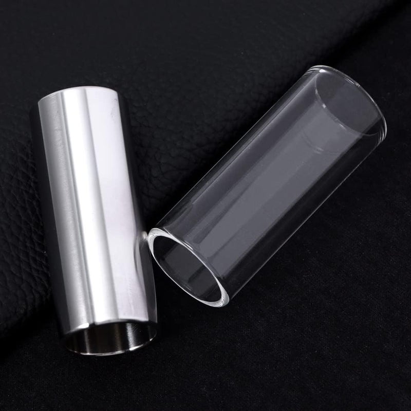CCeCCe 2 Pack Guitar Slide Bar Stainless Steel and Glass 6CM Finger Slider Tune Stick Metal Slides for Electric Acoustic Guitar Bass Medium String Instruments Accessories - Image 4